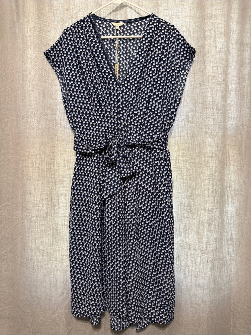 Max Studio Shadow Tulip Wrap V-Neck Midi Dress - Picture 2 of 10
